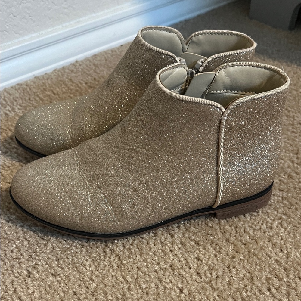 Girls Target Cat and Jack Gold Glitter Ankle Boots - Picture 2 of 8